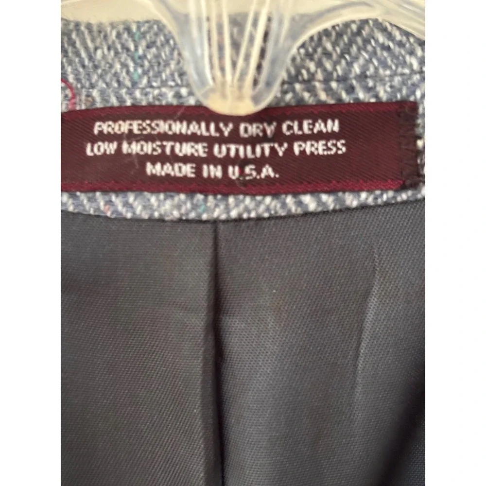 Evan-Picone Vintage‎ Grey Herringbone Blazer Sport Coat Made in USA Mens